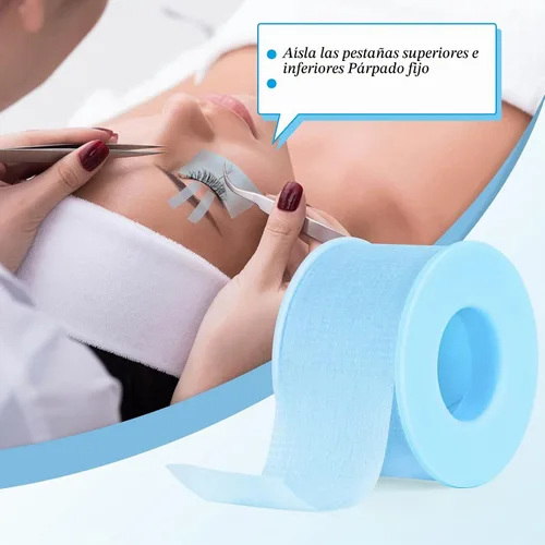 Vista 4 de QUEWEL Cinta de pestañas para extensiones de pestañas, cinta de pestañas azul, bien transpirable, cinta de extensión de pestañas, cinta