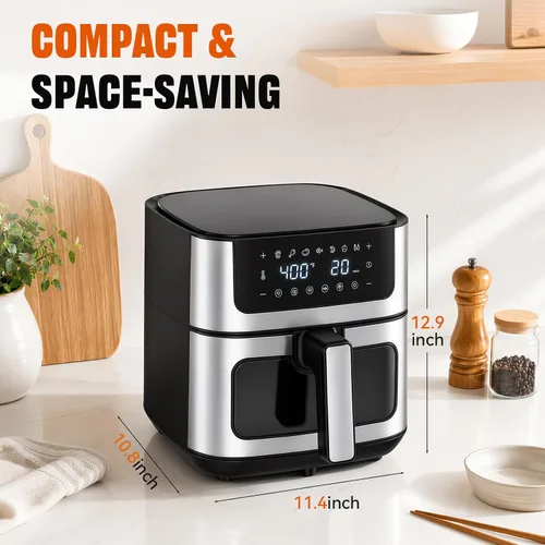 Vista 9 de Air Fryer 6.34 QT, Airfryer with Viewing Window and 8 Presets