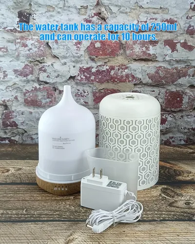 Vista 8 de Difusor de aceite esencial, humidificador ultrasónico Iron-Art de 8.8 fl oz, difusor de aceite de aromaterapia con 4 modos de temporizador y 7 luces