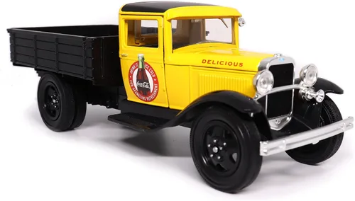 Vista 9 de Motor City Classics Coca-Cola Diecast coleccionable Ford Modelo AA 1931 (versión amarilla) escala 1:24 424023 con licencia