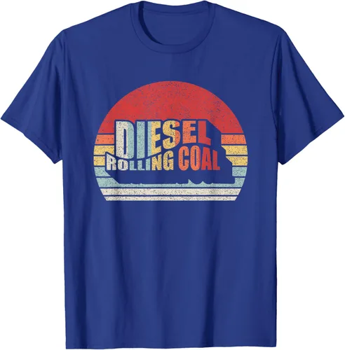 Vista 16 de Camiseta de camión diésel con motor diésel retro y divertido de carbón, Negro