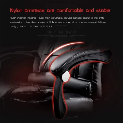 Vista 5 de Leather Desk Gaming Chair with Footrest 7-Point Massage Double seat Cushion Ergonomic High Backrest Office Computer Chairs for Workspace Conference