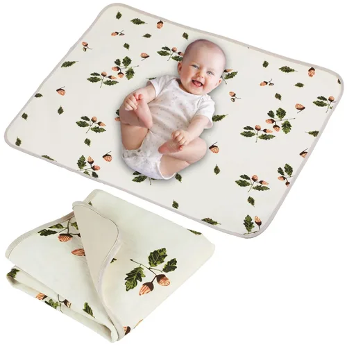 Vista 15 de Cambiador de pañales para bebé, 19.7"x25.6" forros impermeables para cambiador con parte superior frontal de algodón 100% muselina y parte trasera