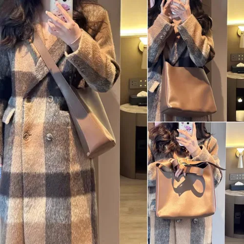Vista 9 de Bolso bandolera de piel sintética para mujer, bolsos cruzados de diseño para mujer, bolso de mano vegano grande retro con cartera