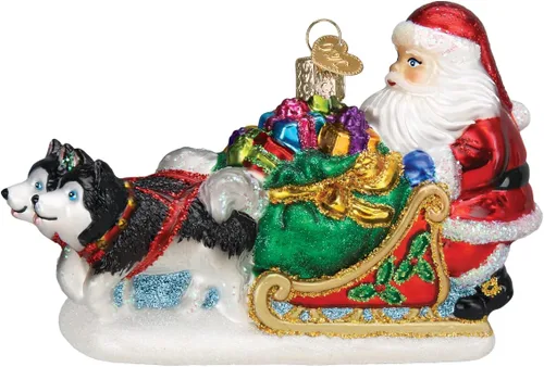 Vista 8 de Old World Christmas - Adorno de Navidad único de 2020, Santa en kayak, de vidrio soplado para decoración del árbol de Navidad