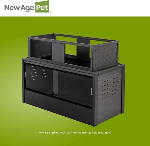 Vista 6 de New Age Pet ECOFLEX - Apilador Mojave grande negro para hábitats de reptiles 10 años de garantía limitada del fabricante Diseño apilable, se