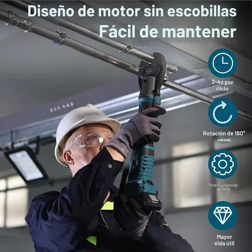 Vista 2 de ZUPPER Mini Kit de Herramientas de Prensa con 3 Matrices de Compresión PEX F1807 de 1/2", 3/4", 1" EE. UU. Compacto, Motor Sin Escobillas, 2 piezas