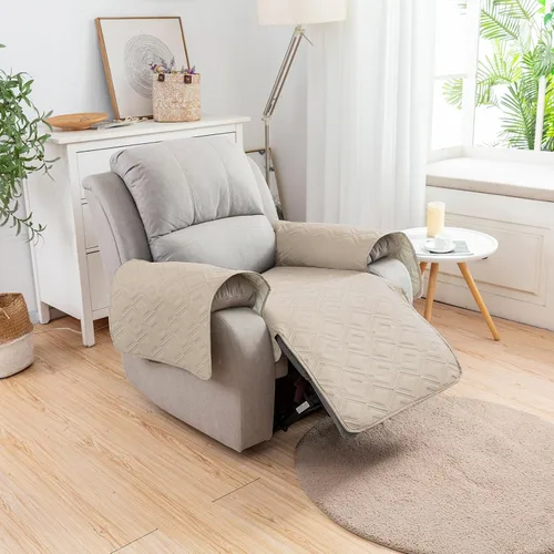 Vista 2 de Genina Juego de 2 Fundas de Reposabrazos para Sofá 100% Impermeables, Fundas para Reposabrazos de Sofá, Sillón, Protectores Antideslizantes