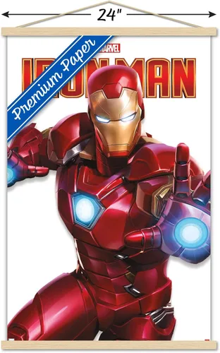 Vista 3 de Trends International Marvel Comics - Póster de la serie Iron Man con marco magnético