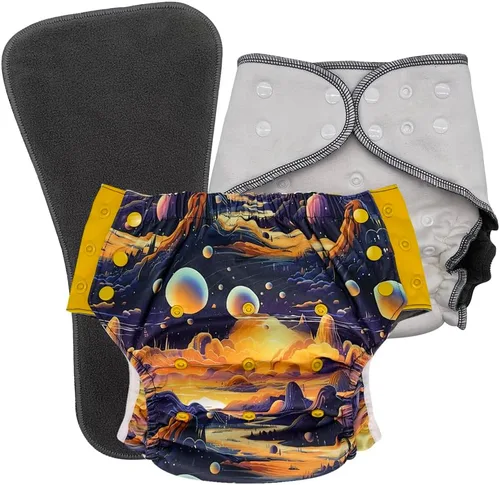 Vista 11 de EcoAble Juego de pañales de tela nocturna para niños grandes, de 6 a 16 años Bragas protectoras para necesidades especiales para incontinencia