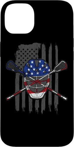 Vista 14 de iPhone 11 bandera estadounidense lacrosse Player Tee Lacrosse Portero caso