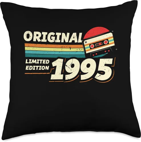 Vista 4 de Retro Limited Edition 1995 Cassette Tape 29th Birthday Throw Pillow