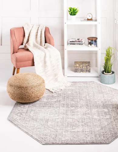 Vista 18 de Unique Loom Lola Collection - Alfombra de área, atrevida (2 pies 2 pulgadas x 3 pies 1 pulgada, rectangular, gris/marfil)