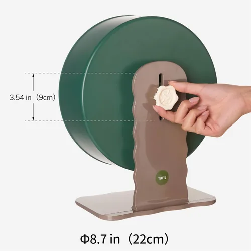 Vista 9 de Rueda de ejercicio para hámster súper silenciosa de Tafit – 8.66 pulgadas Verde aguacate