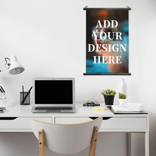 Vista 7 de QXYIYBU Póster colgante personalizado, diseño personalizado de tu propia foto, logotipo, texto, arte de pared, marco de madera ajustable, póster