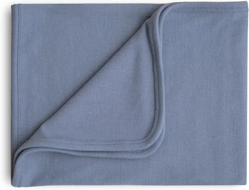 Vista 11 de mushie Manta de bebé extra suave Manta de recepción acanalada de algodón y elastano, manta de envolver y cochecito 35 x 35 pulgadas (rubor)