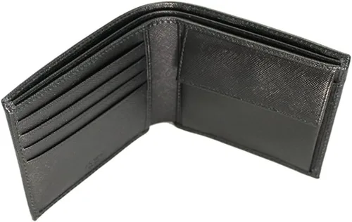 Vista 7 de Prada Billetera de cuero Saffiano azul para hombre 2m0738 Baltico+Nero, Azul (Báltico+nero), Bi-fold