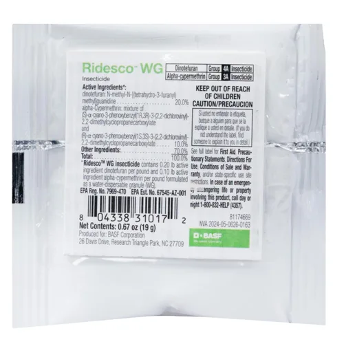 Vista 2 de BASF Ridesco WG - Insecticida de respuesta rápida, dos potentes ingredientes activos de liberación rápida para aplicaciones en interiores