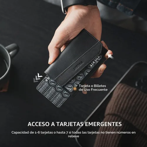 Vista 2 de VULKIT Cartera magnética desplegable para máximo 8 tarjetas, compatible con iPhone serie 12 o superior, incluye anillo magnético, empaquetado
