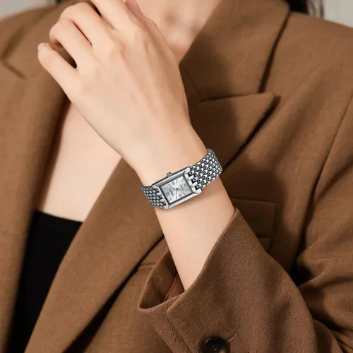 Vista 3 de MASTOP Gold Watches for Women Vintage Rectangle Quartz Watch 30M Waterproof Stainless Steel Bracelet Adjustable Ladies Wristwatch