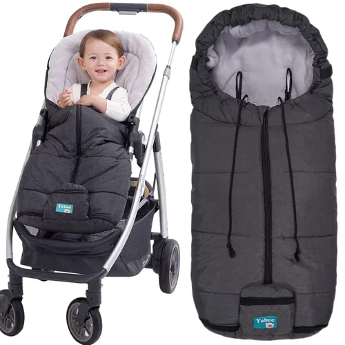 Vista 10 de Yobee Saco universal para todos los cochecitos, bolsa de felpa cálida resistente a la intemperie, fácil de instalar, accesorios multifunción