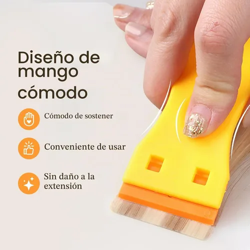 Vista 2 de DOORES Cinta para Extensiones de Cabello 72 Lengüetas y Herramienta Raspadora Removedora con 10 Cuchillas de Repuesto de Plástico, Cinta de Repuesto