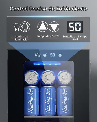 Vista 3 de Refrigerador de bebidas para 24 latas, mini refrigerador de encimera