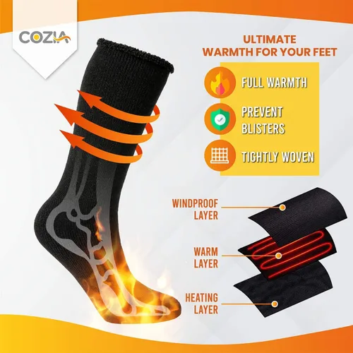 Vista 3 de COZIA - Calcetines térmicos para hombres y mujeres ultra suaves calentadores que los calcetines de lana 2 pares