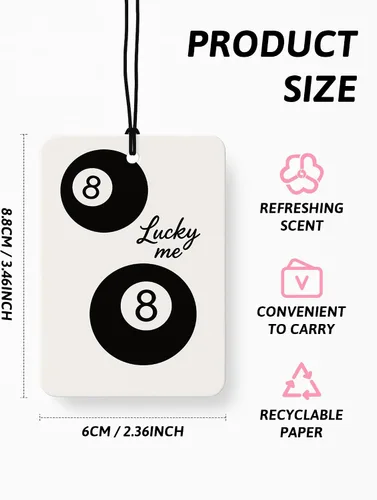 Vista 2 de Dark Coquette - Ambientador femenino para automóvil, 4 piezas, retro negro Lucky 8 Ball Cheetah colgante ambientador para autos, armario, cajón