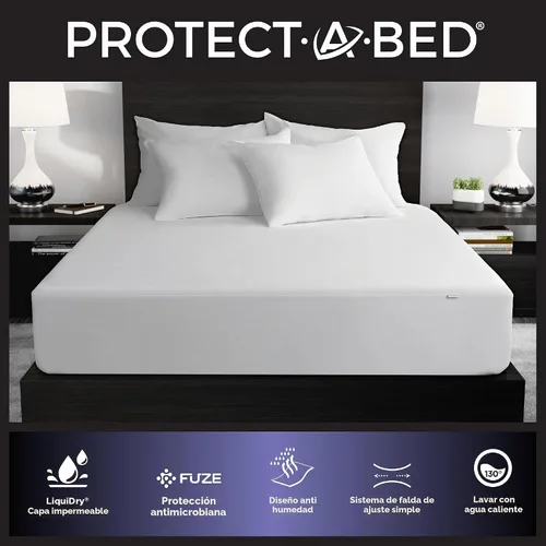 Vista 2 de Protect-A-Bed Essential - Protector de colchón tamaño individual, resistente a los ácaros, sin ruido y a los olores, 100% impermeable, lavable a