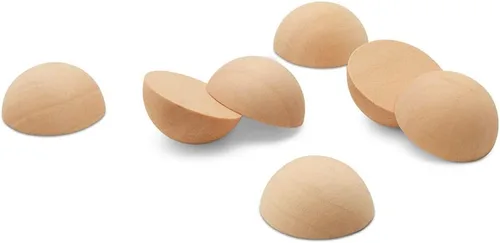 Vista 12 de Bolas de madera divididas de 3 pulgadas, paquete de 3 medias bolas de madera para manualidades y coronas de bricolaje, de Woodpeckers