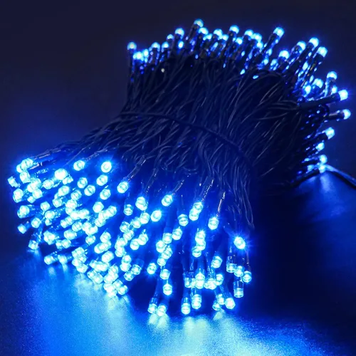 Vista 7 de AmyHomie Luces de Navidad Azules, 108 Pies 300 LED Luces de Cadena de Halloween para Exteriores Impermeables, de Extremo a Extremo Luces Decorativas