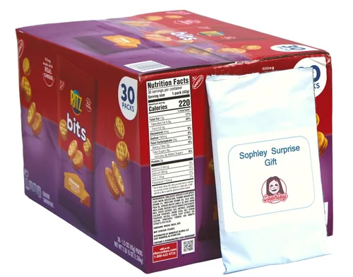 Vista 5 de Ritz Bits - Sándwiches de galletas de queso, 30 paquetes, 1.5 onzas cada uno y una sorpresa de regalo de Sophley