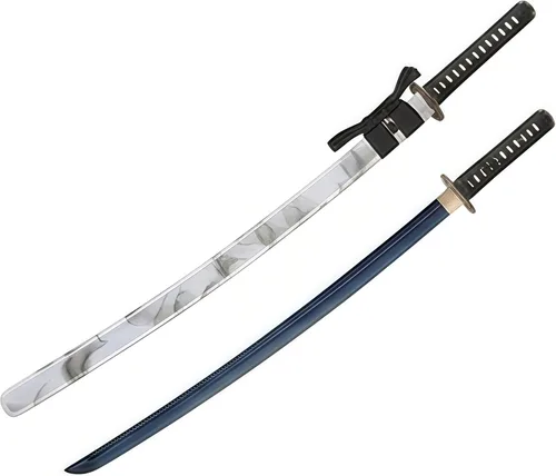 Vista 9 de Katana Sword, Handmade Samurai Sword 9260 Spring Steel - Plum Blossom Design, Full Tang & Clay Tempered - Ideal for Training, Practice, Collection &