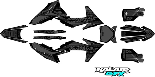 Vista 3 de Kit de gráficos para KTM Enduro de 2 tiempos 125XC, 250XC y 300XC (2023) Rugged Series Cyan 16 Mil - Adhesivo de motocicleta Dirt Pit Bike