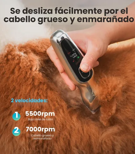 Vista 2 de Oneisall Cortapelos para perros para aseo de pelo grueso, afeitadoras para perros inalámbricas de bajo ruido, kit de aseo de 2 velocidades