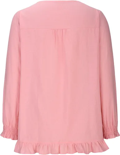 Vista 5 de Lindas camisetas de preppy para mujer, de manga larga, cuello redondo, algodón y lino, color liso, para otoño