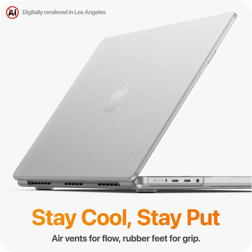 Vista 6 de GhostShell Frost - Funda rígida para MacBook Air de 15 pulgadas 2023+ Medianoche translúcido/mate