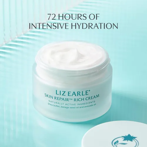 Vista 5 de Liz Earle Skin Repair Rich Face Cream - Hidratante facial que aumenta la hidratación con una lujosa textura de crema, deja la piel con una sensación