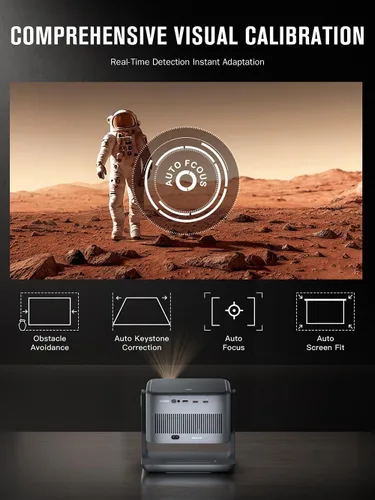 Vista 8 de 【Ahora con Netflix y 3000 ANSI】Proyector inteligente 4K con WiFi y Bluetooth, VISSPL 3D Dolby Audio y enfoque automático, proyector portátil