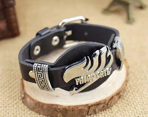 Vista 4 de Jewelry Unique Anime Series - Pulsera de piel sintética negra para hombre