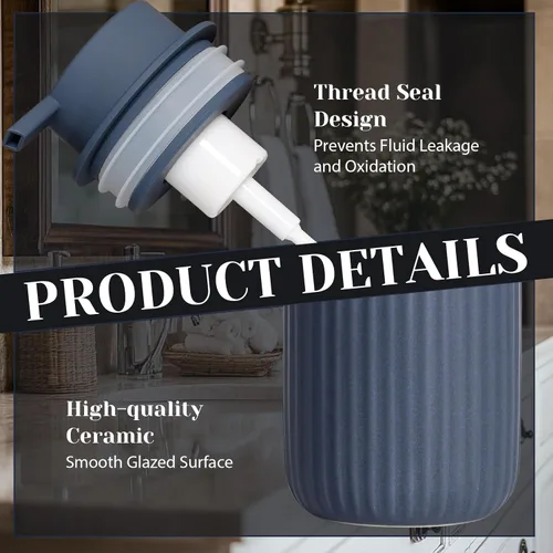 Vista 5 de INGOFIN Dispensador de Jabón Espumoso Cerámico - Dispensador de Jabón de Mano de 12oz Espumoso para Baño, Dispensador de Platos Moderno y Recargable