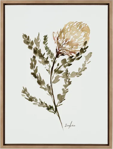 Vista 6 de Kate and Laurel Sylvie Wild Banksia - Lienzo decorativo enmarcado para pared, 18 x 24 pulgadas, arte decorativo para pared