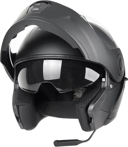 Vista 2 de GDM Raptor Modular Bluetooth Casco de motocicleta abatible, negro mate