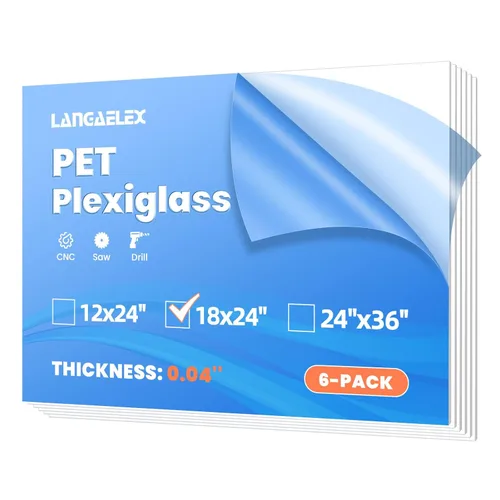 Vista 13 de Paquete de 10 hojas acrílicas de 4 x 6 a 0.043 pulgadas de grosor, hojas de plexiglás extruidas transparentes para manualidades, marcos de fotos