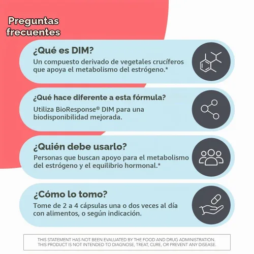 Vista 6 de Allergy Research Group - DIM Enhanced Delivery System - Equilibrio Hormonal, Hombres, Mujeres - 120 Cápsulas Vegetarianas
