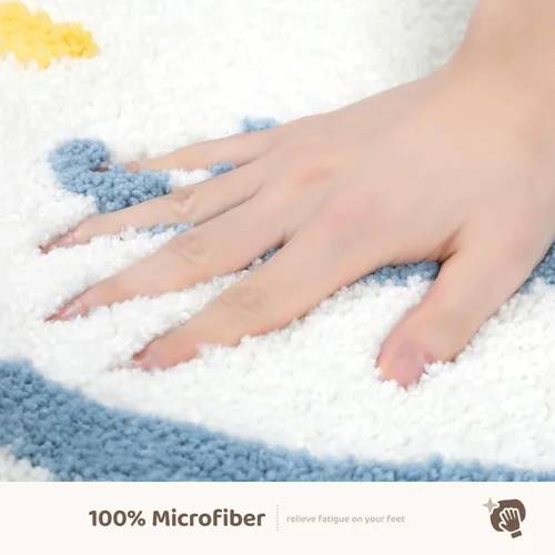 Vista 5 de Molesun Alfombra de baño bonita, alfombra de ducha de microfibra de felpa antideslizante, absorbente de agua, divertidos tapetes de animales