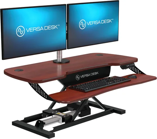 Vista 10 de VERSADESK PowerPro Elite - Convertidor de escritorio eléctrico ajustable de 36 pulgadas con controlador programable y concentrador USB. Aplicación