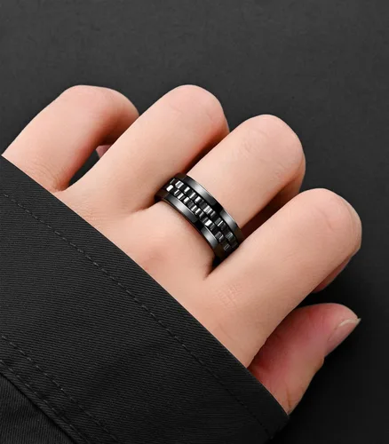 Vista 4 de King Ring Anillos giratorios de engranajes de 0.315 pulgadas – Anillos para ansiedad ultra pulidos para hombres y mujeres – Diseñado en Estados