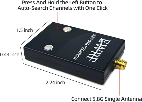 Vista 5 de Radiolink 5.8G 48CH Receptor inalámbrico de transmisión de imagen para pantalla de transmisor RC8X, compatible con teléfono y tableta Android